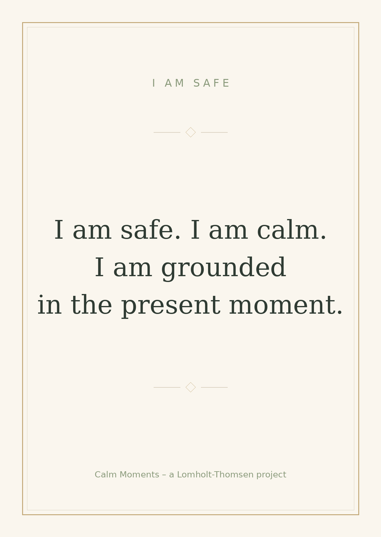 Affirmation card: I am safe