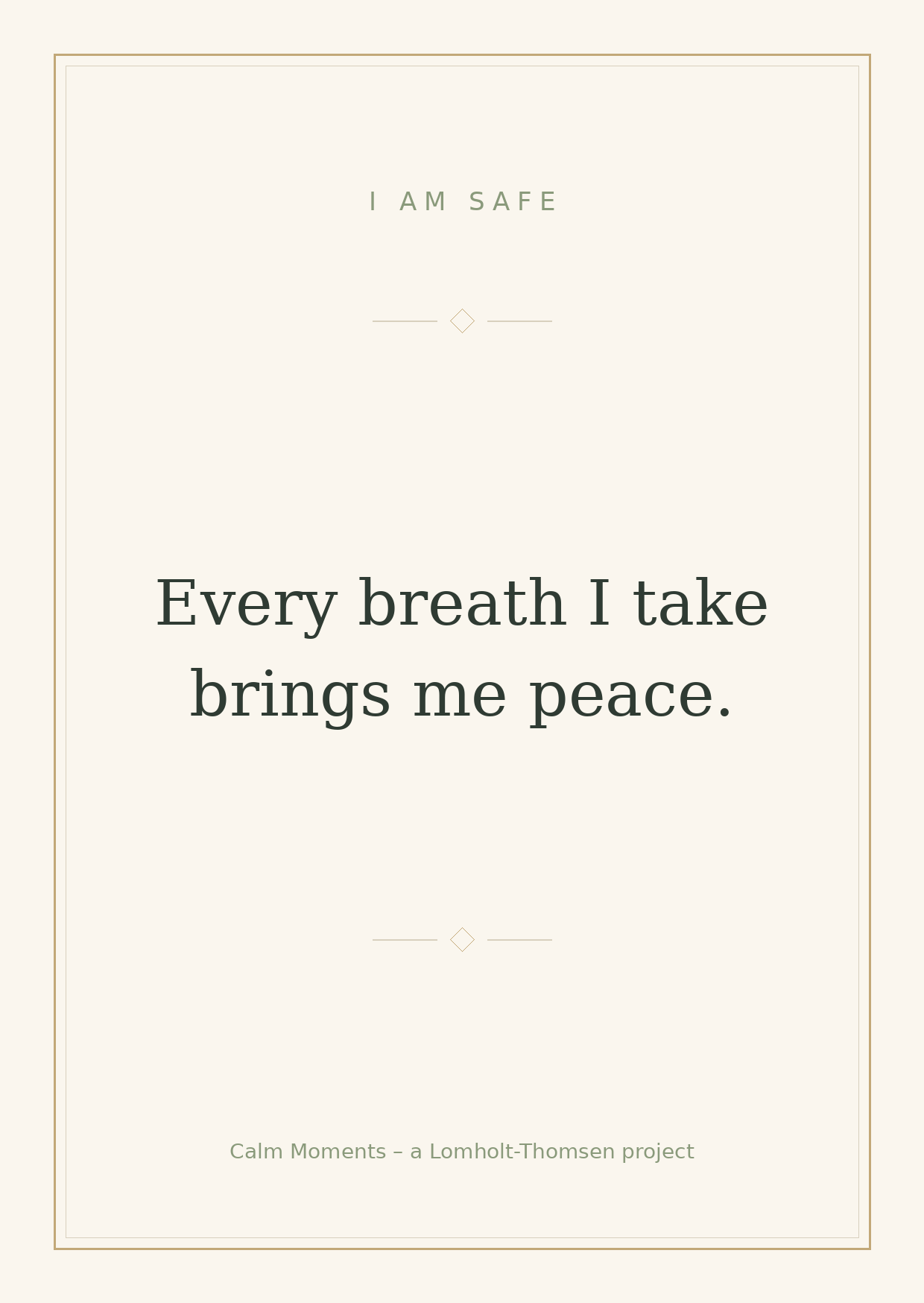 Affirmation card: I am calm