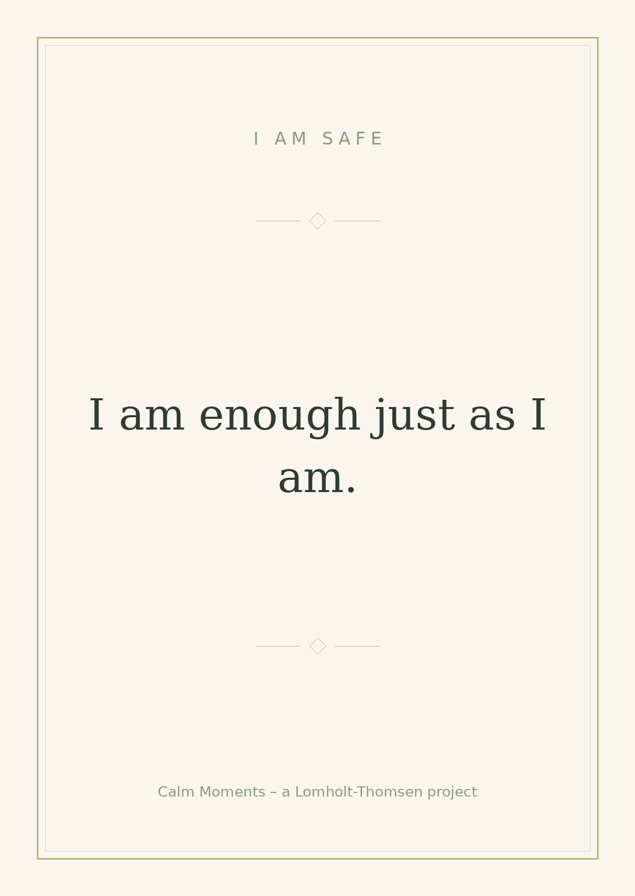Affirmation card: I am grounded