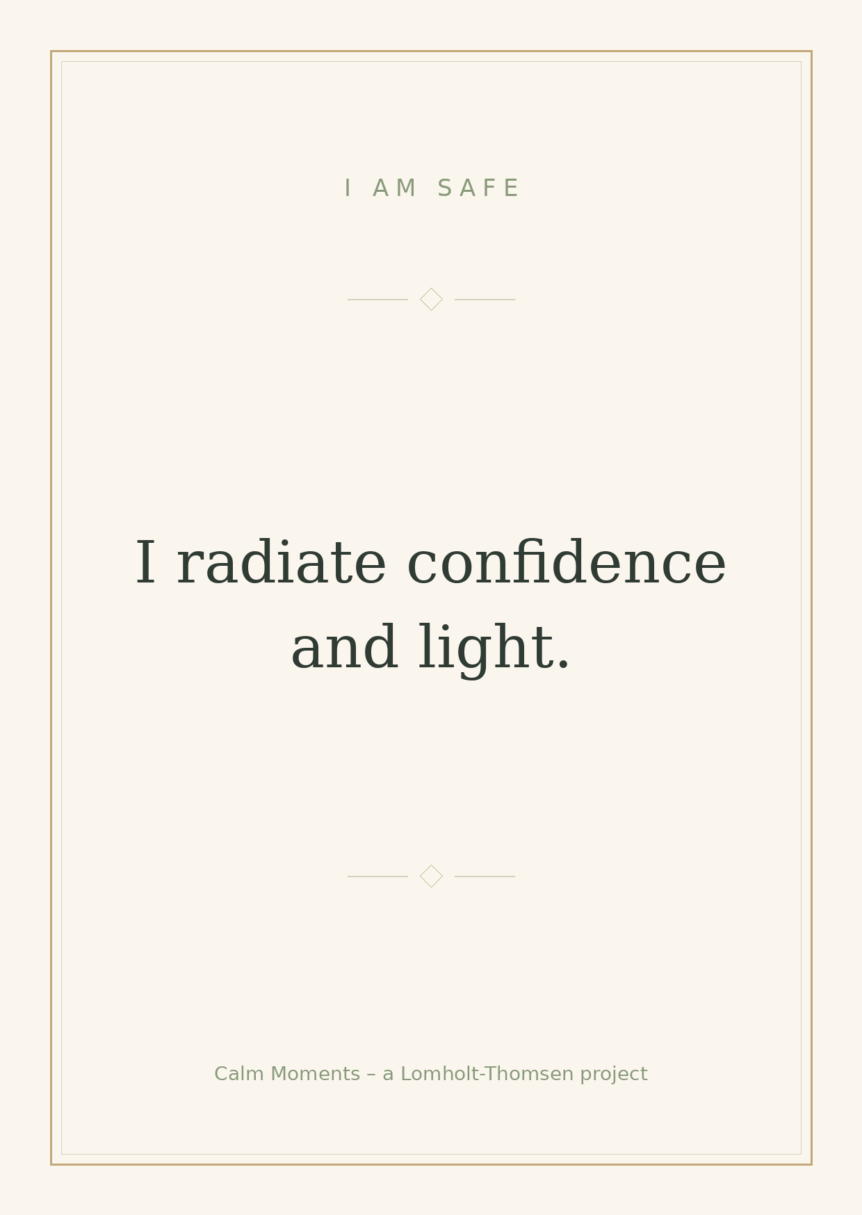 I am at peace affirmation card